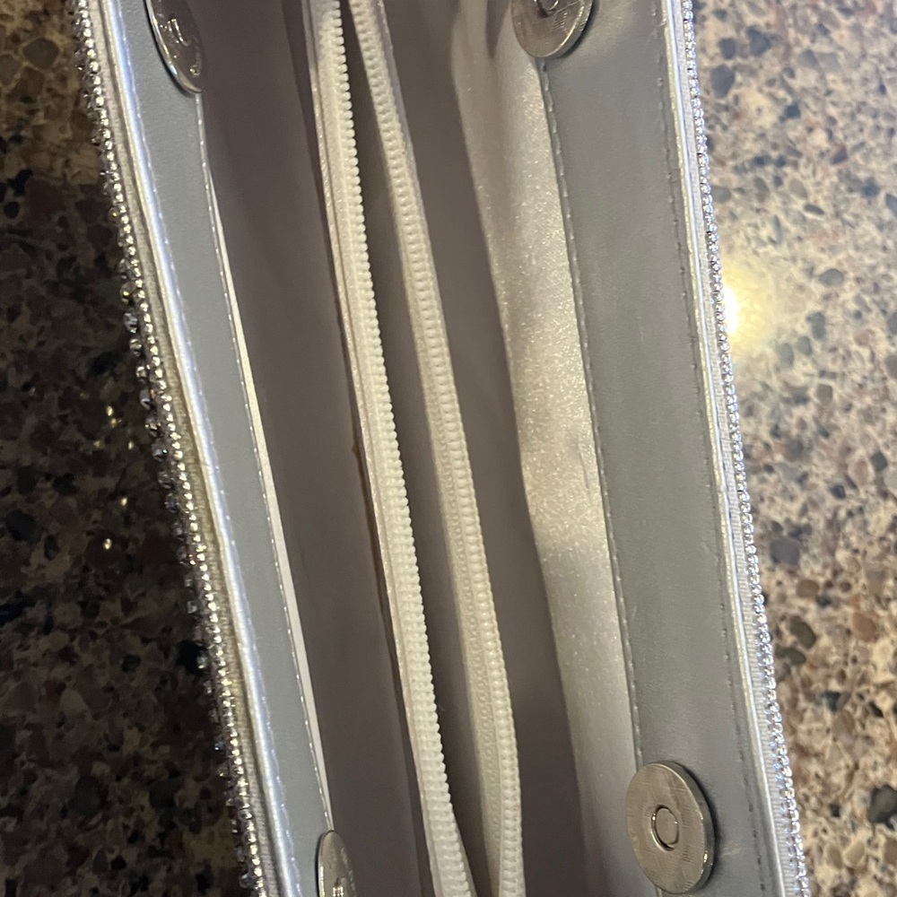 Silver Rhinestone-Embellished Evening Clutch - Picture 5 of 5